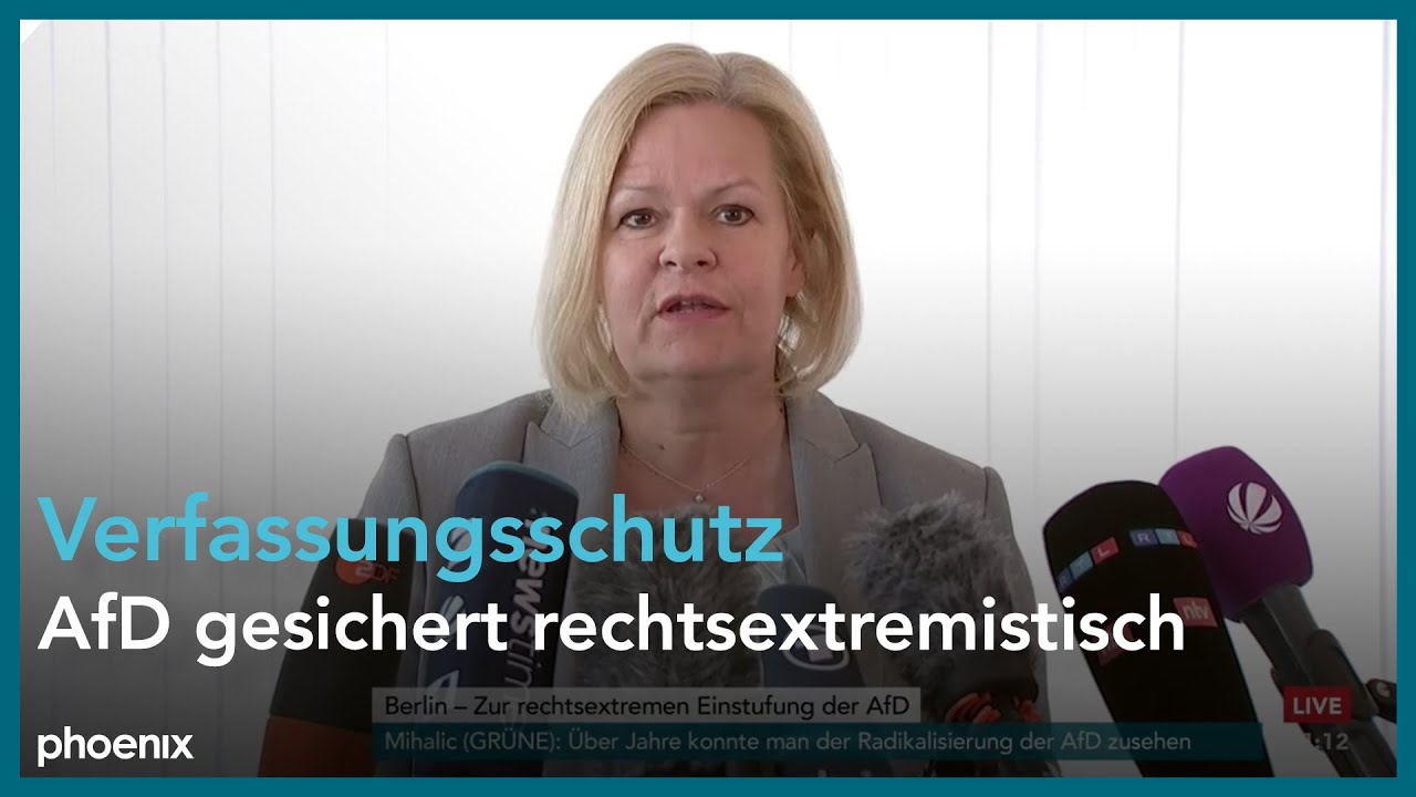 Verfassungsschutz unter Faeser klassifiziert AfD als gesichert rechtsextremistisch
